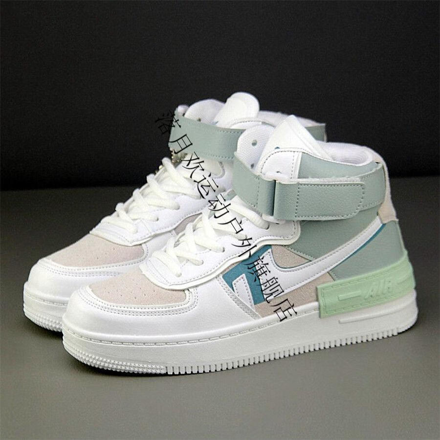 支持国货李宁寕空军一号樱花粉aj运动高帮鞋2022年春款百搭增高情侣