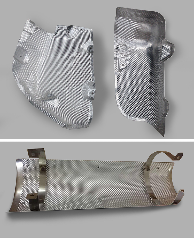 汽车排气管发动机三元催化隔热铝板铝合金板半球纹压花铝冲压零切 500