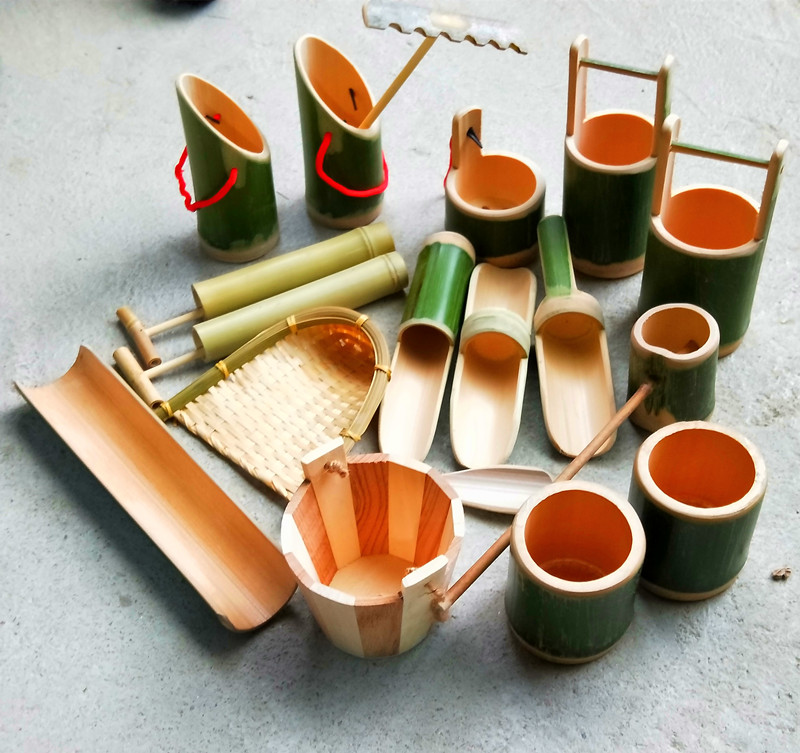 适用于幼儿园儿童玩沙子工具竹筛漏斗竹沙漏安吉户外游戏材料竹制品