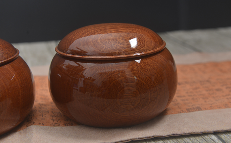 博圣象棋特大号花林棋笥实木围棋罐红木棋盒花梨木棋罐棋具一体式棋罐