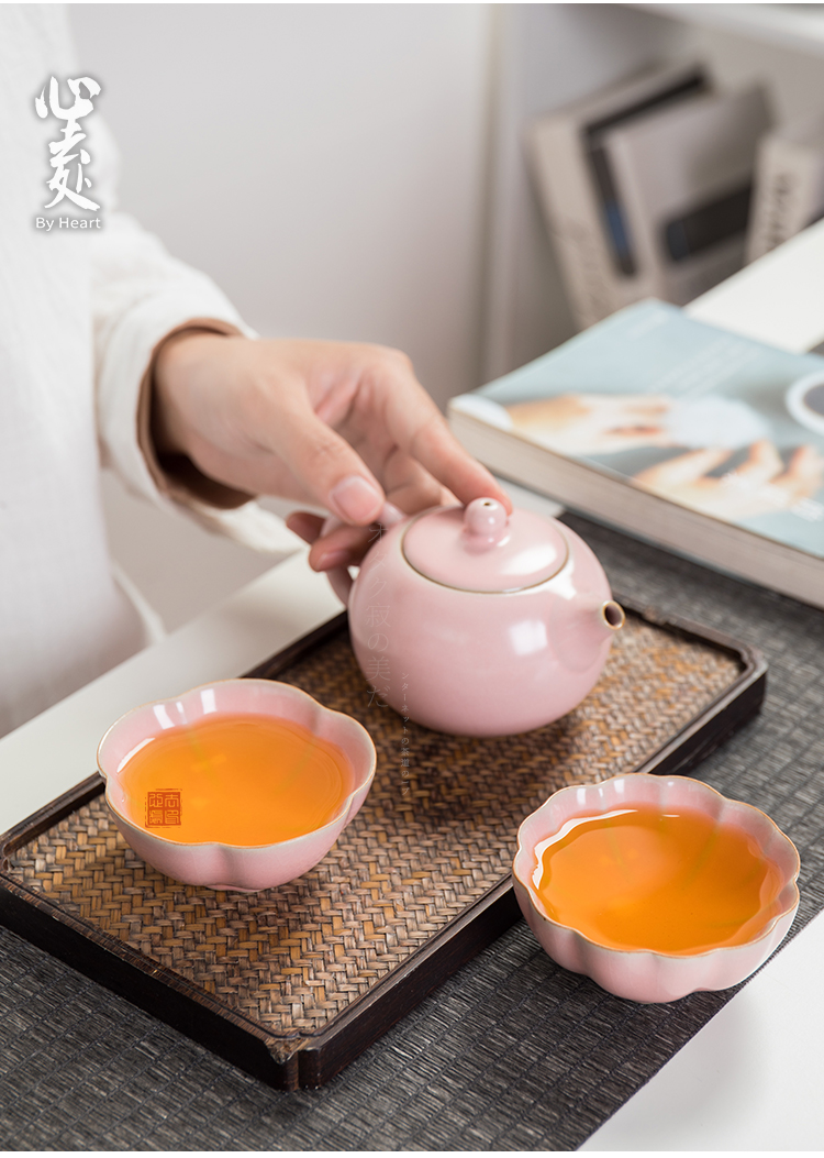 高级茶杯主人杯单杯高端汝窑粉色茶杯个人主人杯单杯女功夫茶具高端