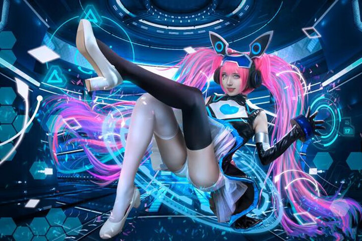 cos安琪拉心灵骇客cosplay服装女 全套 道具 黑客 连衣裙京菲依 套餐