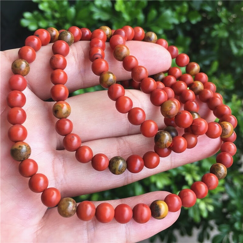 华花弥(huahuami)南红玛瑙四川凉山瓦西九口铁皮黄皮包浆带原皮佛珠