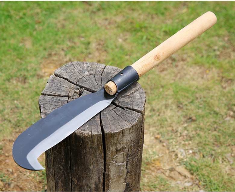 锋利铁柄刀园林草镰刀果树竹刀割草刀铁柄镰刀除草刀玉米收割刀不锈钢