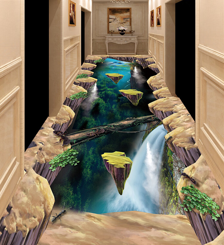 3d立体地贴地砖创意贴纸动物墙贴地板贴装饰阳台仿自粘三地面画 横