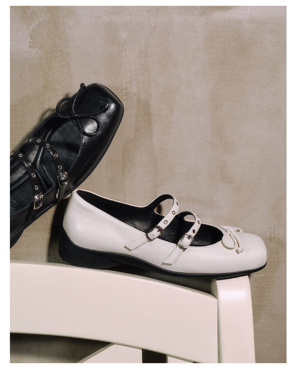 STACCATO Blogger Recommended Spring 2026 Yuguang Ballet Mary Jane Shoes, Ballet Flats S6821AQ6, Moonlight White, Size 37 3