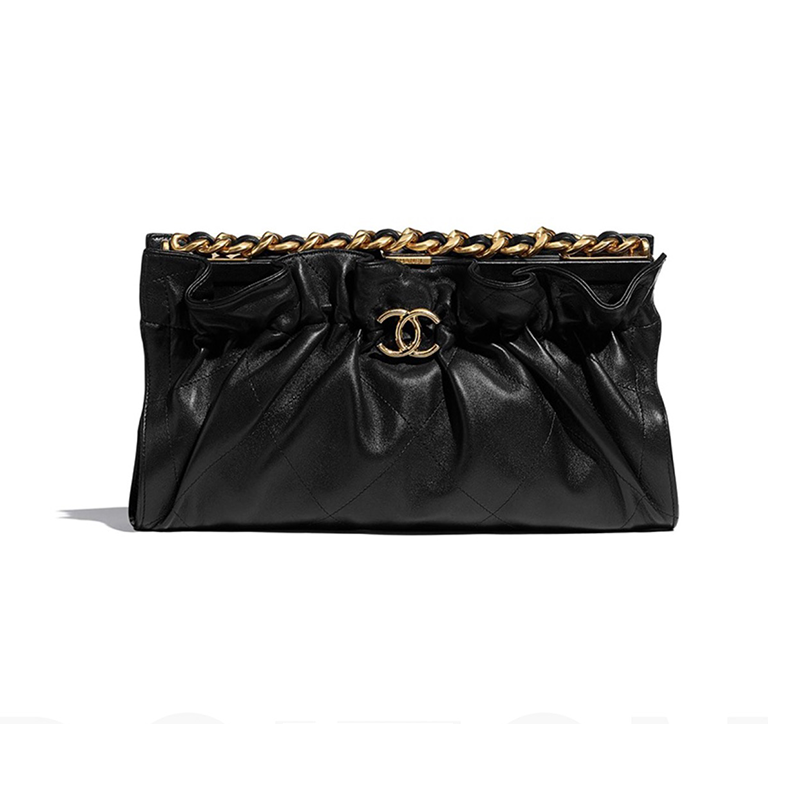 买手代购chanel香奈儿女包羊皮菱格纹金扣晚宴包手提包手拿包as2173b