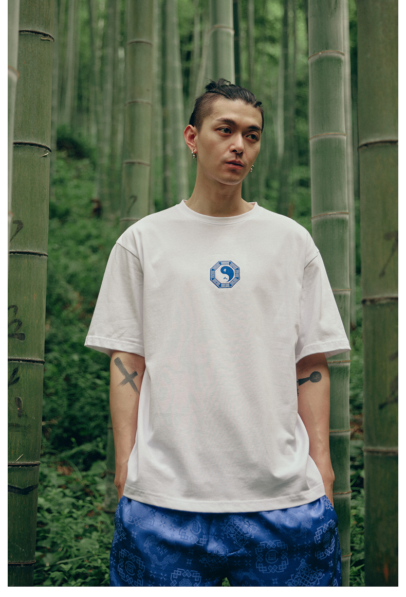 clotclottee阴阳印花短袖t恤华人系列白色陈冠希主理白色xxl