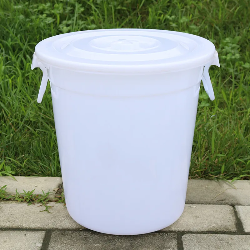 水桶胶桶大塑料桶家用储水用加厚食品级带盖特大容量化工大水桶白色