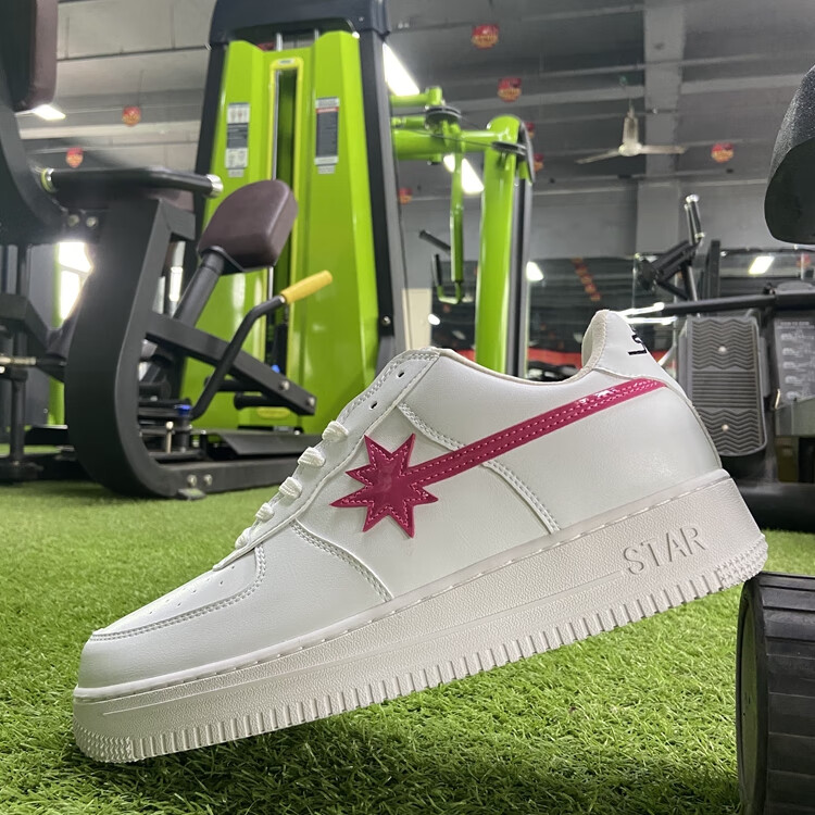 流星鞋白豹纹鞋粉星流星鞋滑板鞋渡口capper同款休闲潮流板鞋 黄蓝星