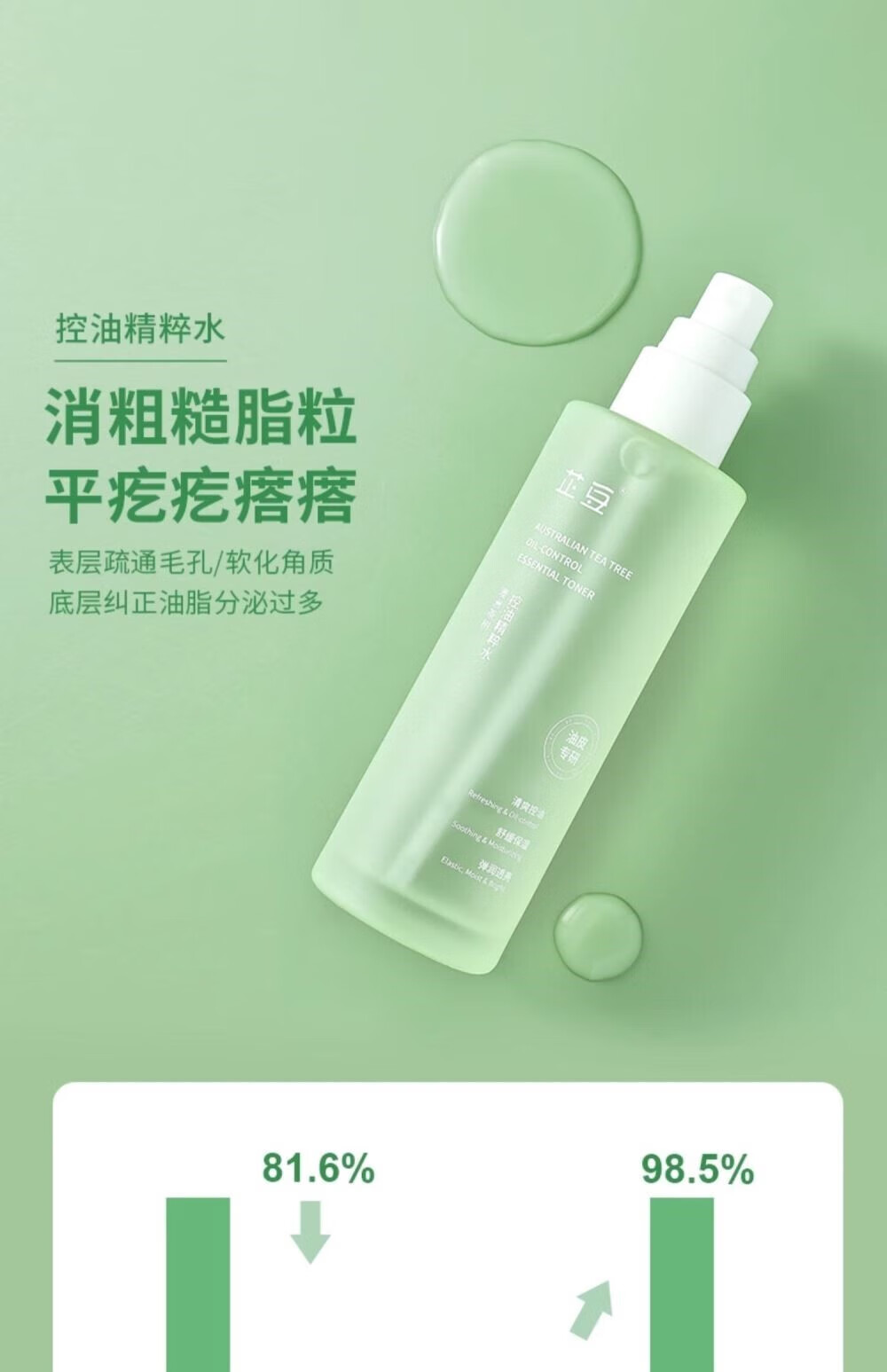 芷豆【官方授权店】水乳茶树控油痘肌补水保湿油皮春夏护肤套装旗舰 水100ml+乳100g