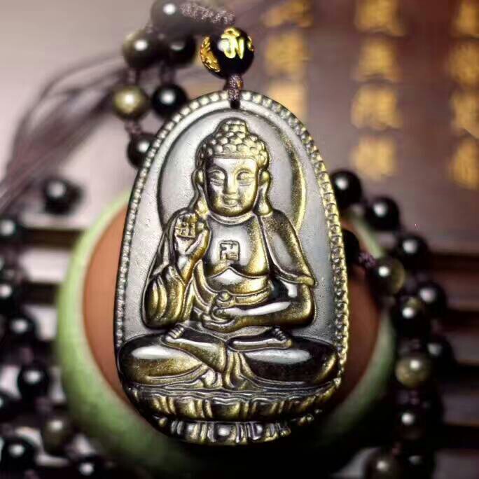 玲川金曜石吊坠本命年生肖守护神吊坠金曜石本命佛52毫米中号散件无