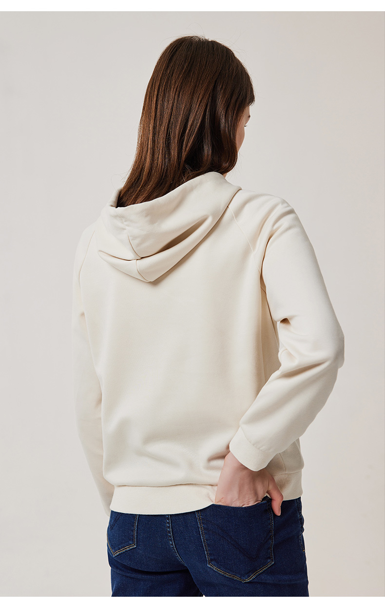 puppies暇步士2021新款女装秋季百搭休闲连帽卫衣hc-21505d 110杏色 m