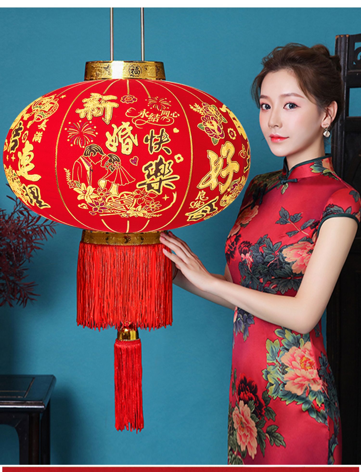 大红灯笼结婚喜字灯笼大门口灯笼大号喜字挂饰婚庆喜庆节日阳台一对