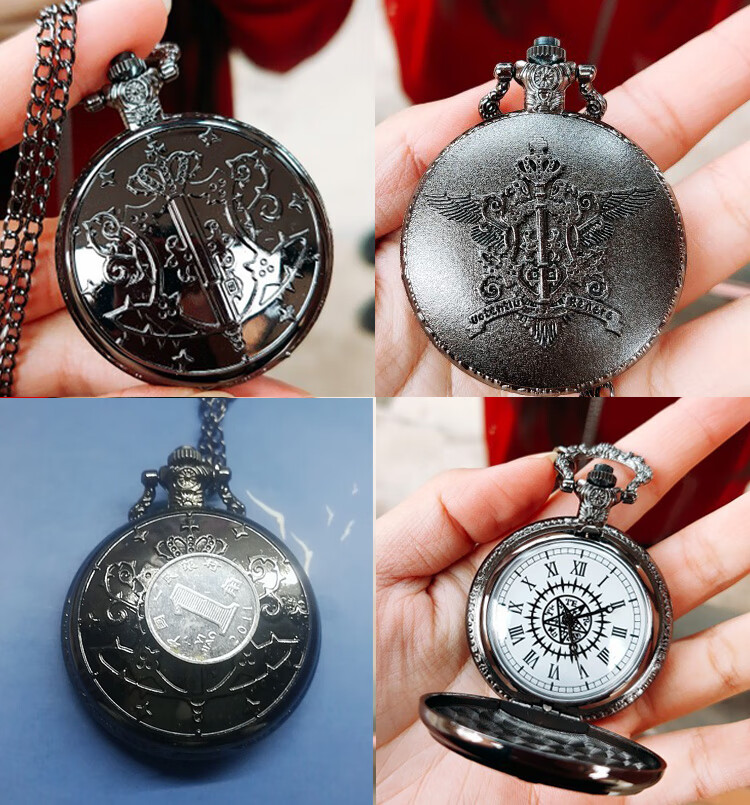 夏尔塞巴斯蒂安契约标志奥多之眼怀表 短处链32cm 黑执事怀表盒装