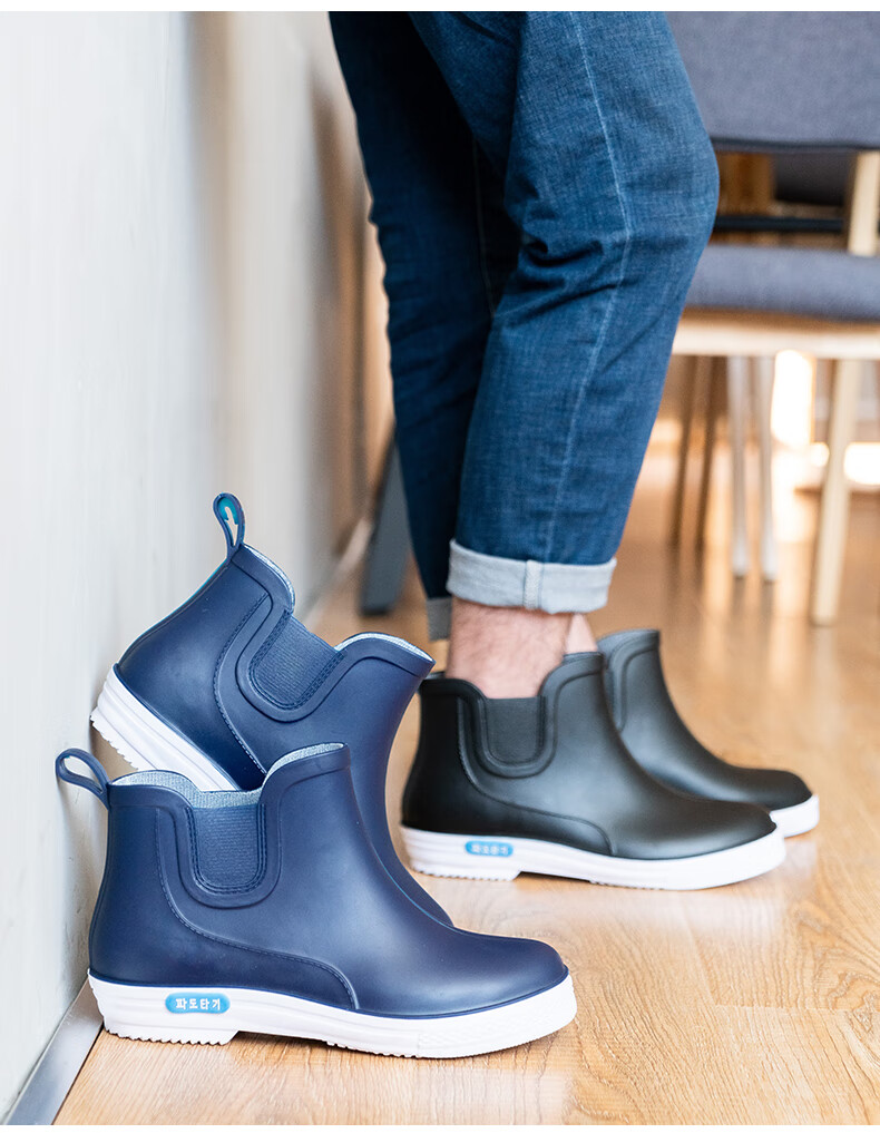 红蜻蜓商场同款时尚雨鞋男士短筒防滑水鞋夏季中筒雨靴休闲低帮套鞋