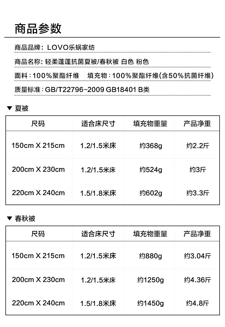 拉芙菲尔空调被乐蜗家纺床上被芯被子春秋被纤维被冬被宿舍夏凉被空调