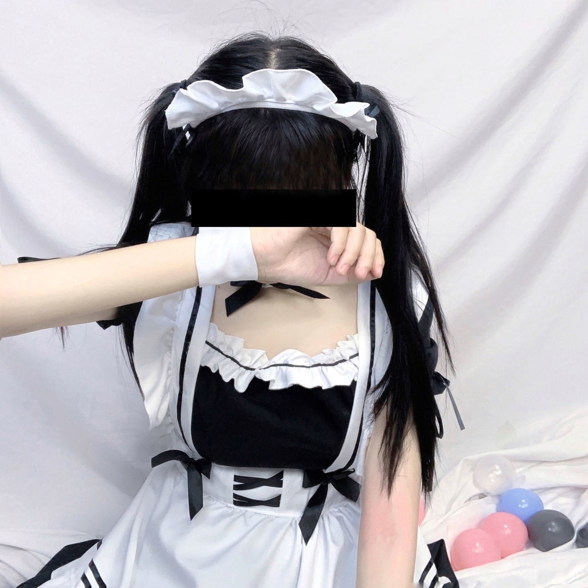 啄木鸟【品质精选】日本黑白色女仆女装大佬长款洛丽塔女佣可爱ita