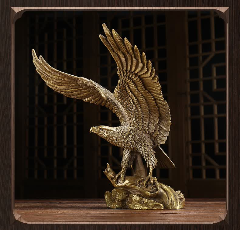 vakada轻奢品牌大展宏图铜老鹰摆件纯铜工艺品大鹏展翅高端办公室老板