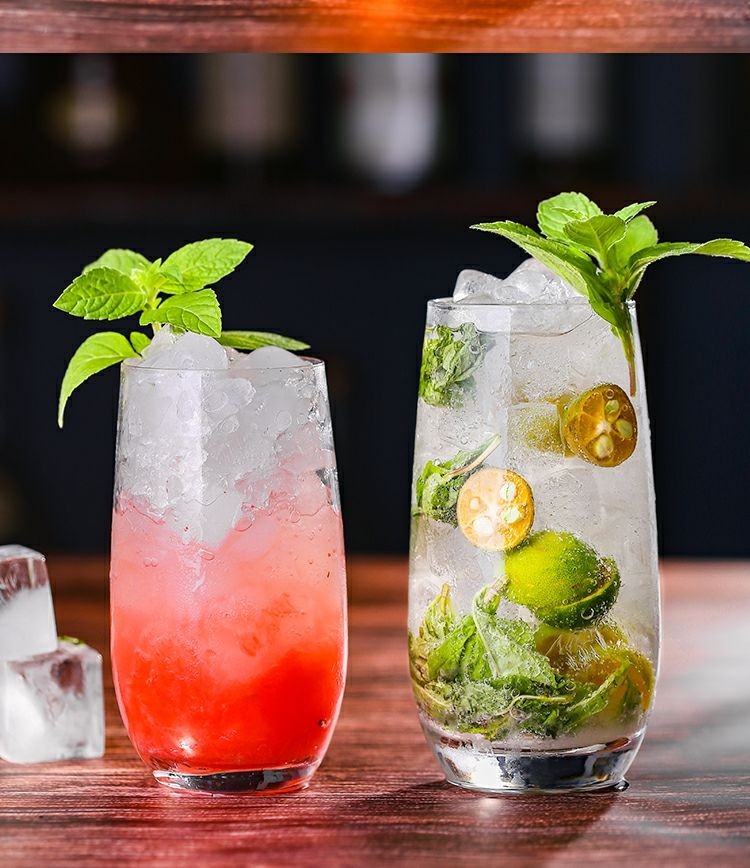 酒杯酒吧长饮杯柯林杯果汁杯酒杯调酒玻璃杯子 莫吉托杯500ml【图片