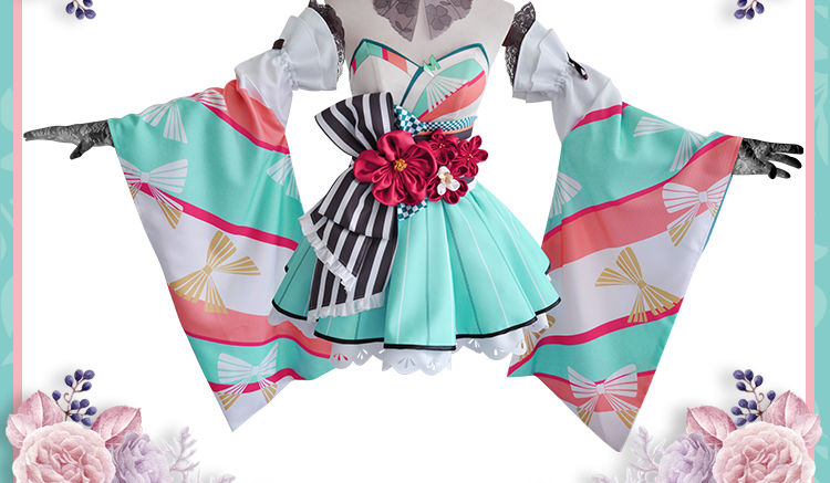 v家39world初音未来cos服和风舞娘2020初音c服cosplaymiku39生诞假发