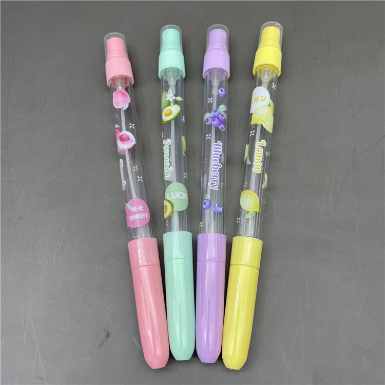 归鸿ins风卡通动漫喷雾笔学生消毒笔中性笔学校周边文具水笔忍者黑2支