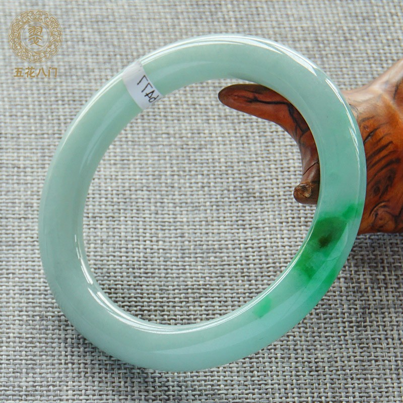 五花八门缅甸冰糯种玉手镯浅绿/飘花/晴水翡翠手镯女玉镯天然a货