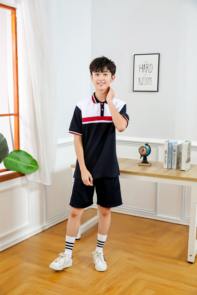 番禺高中校服番禺区高中生校服短袖短裤夏装春秋冬装外套宝蓝色高中男