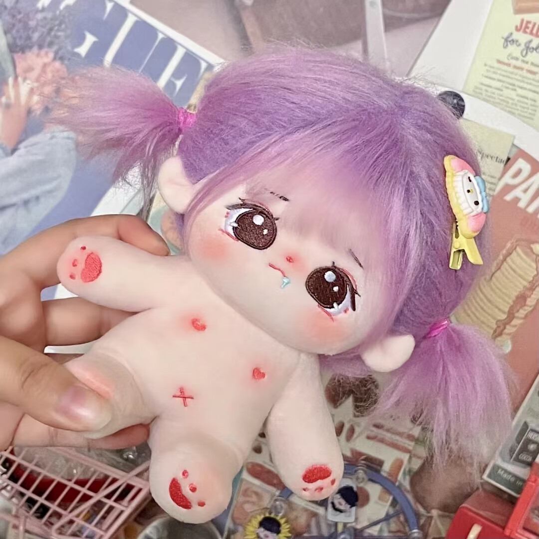 娃娃20cm男娃现货裸娃女娃无属性尾巴公仔兽耳炸毛可爱黑发小红书抖音