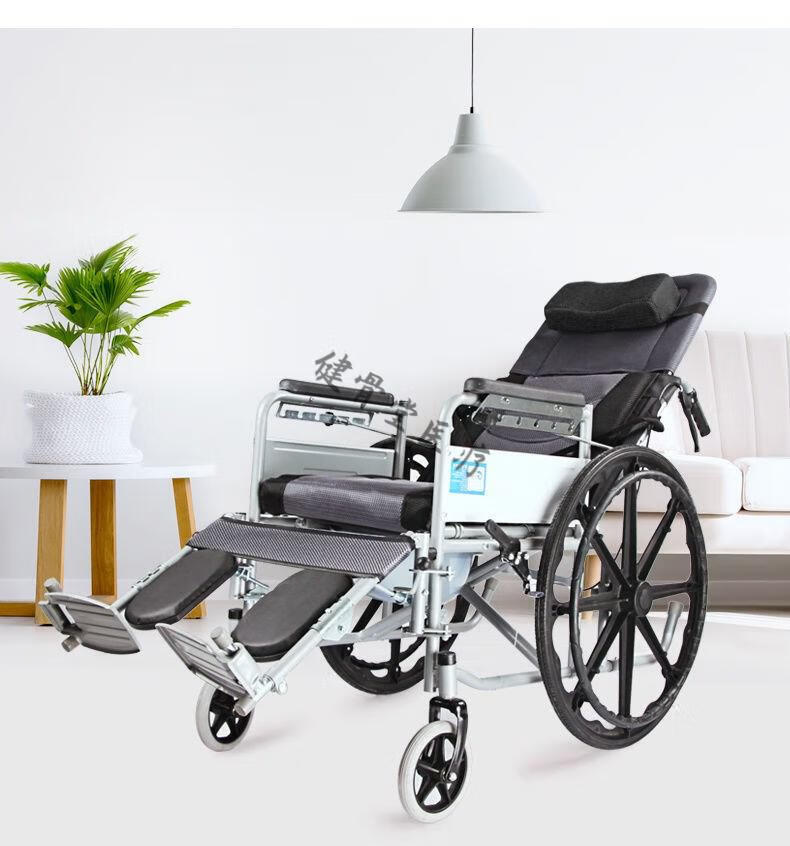 【京健康】轮椅折叠轻便小带坐便器多功能老人手推便携老年残疾人代步