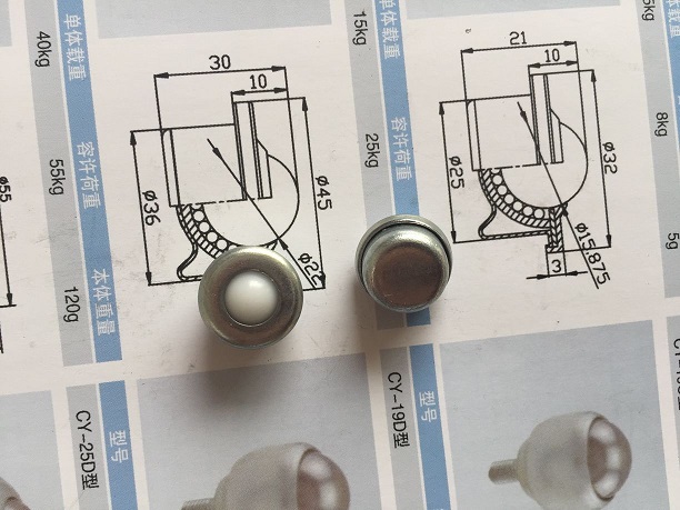 卡边碳钢万向球cy15h不锈钢轴承wc01牛眼轮尼龙22h钢球电饭煲 cy-8h