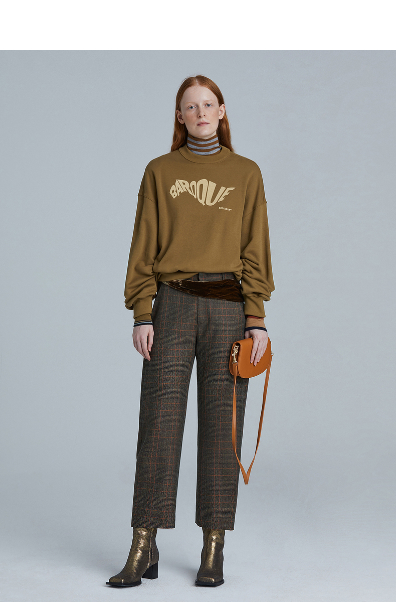 jnby江南布衣卫衣女直筒纯棉舒适简约字母长袖5k8e10570263英式卡其xs