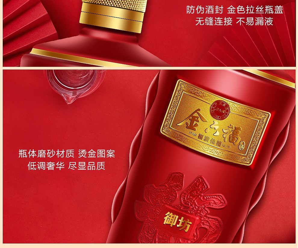 105921-金六福 中国福酒 五粮酿造粮食酒 50度浓香型高度超市白酒酒水礼盒 招待喜酒婚宴500ml*6整箱装-详情图