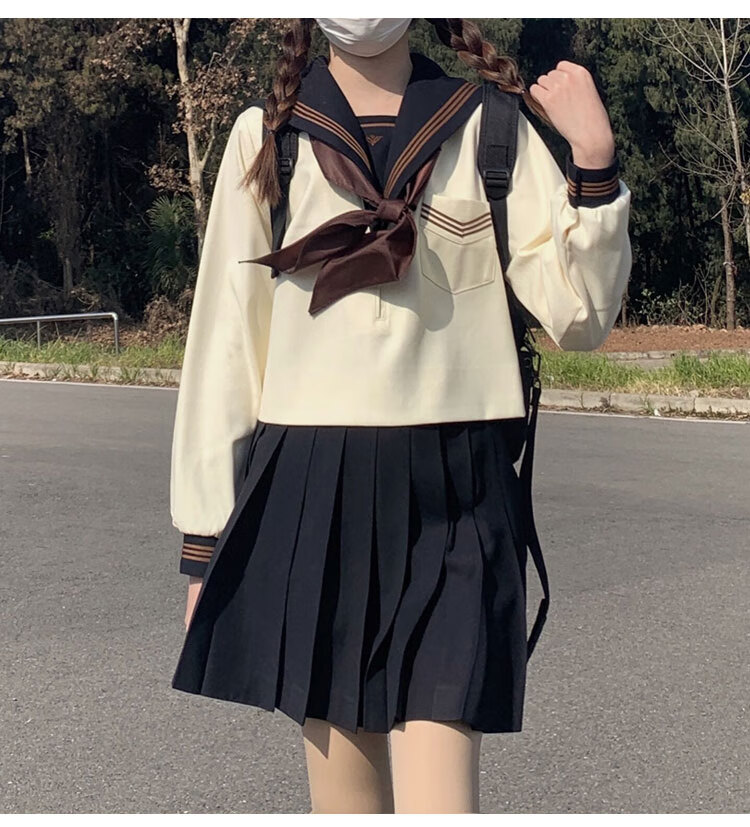 manyinhou茶羽中 创正版jk制服裙日系长袖秋冬水手服学院风套装班服