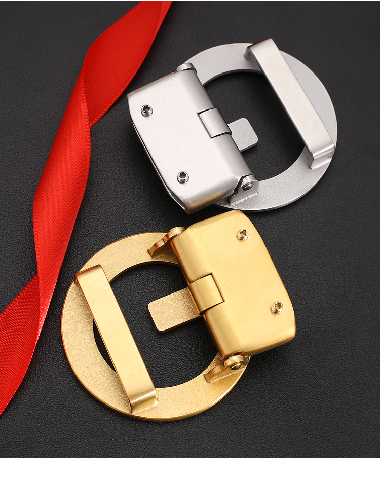 皮带扣头男商务休闲字母g不锈钢自动扣男士裤腰带配件大牌 金色扣头