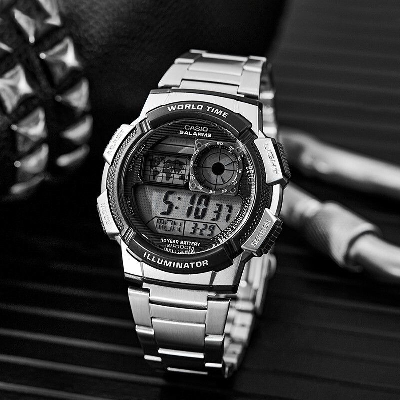 卡西欧 海外代购手表男运动潮流腕表学生多功能防水电子表ae-1000w-1a