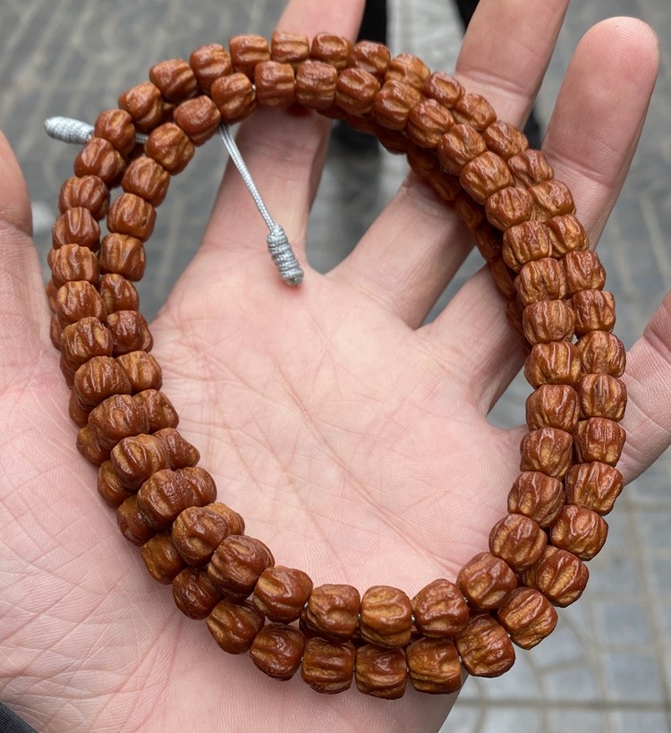顶盈狂野龙脊纹深坑鬼脸西藏热振寺百香籽108颗佛珠原桩柏菩提子手串7