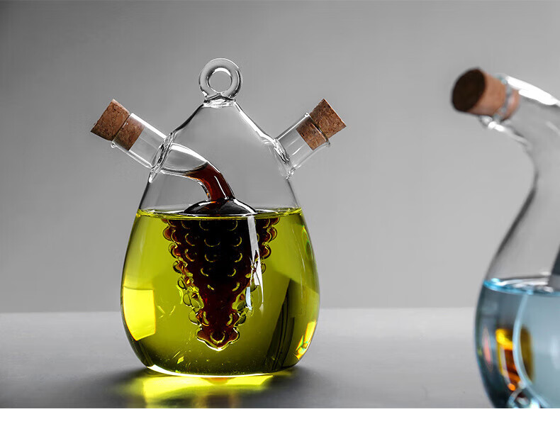 创意双层玻璃油壶高档酒瓶厨房家用酱油调料油醋瓶二合一密封瓶 8号9