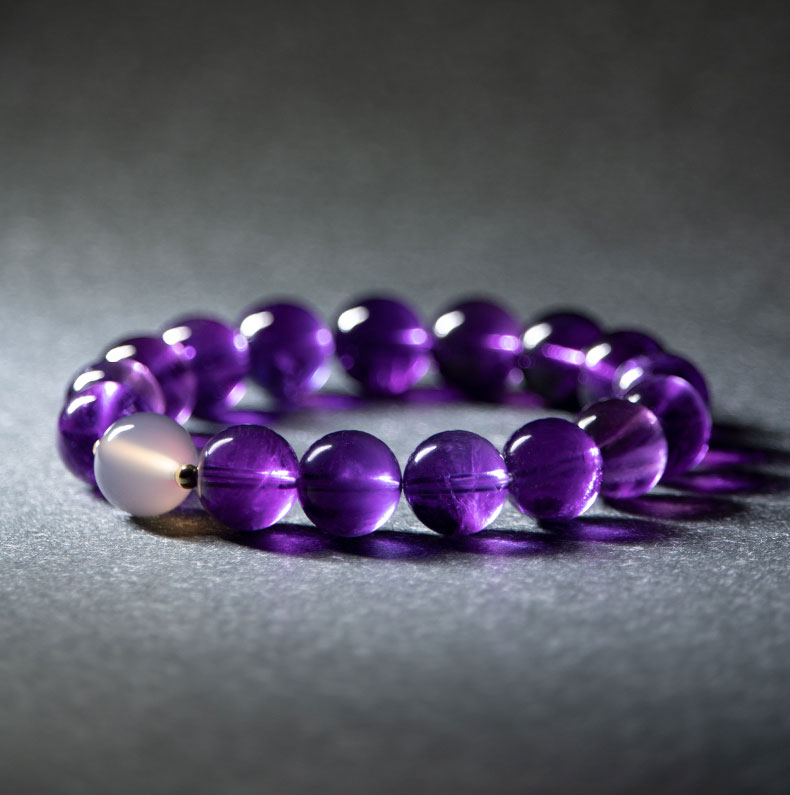 品牌: 嫚纤 商品名称:￠嫚纤ゞ原创天然乌拉圭紫水晶手链女转珠助学业