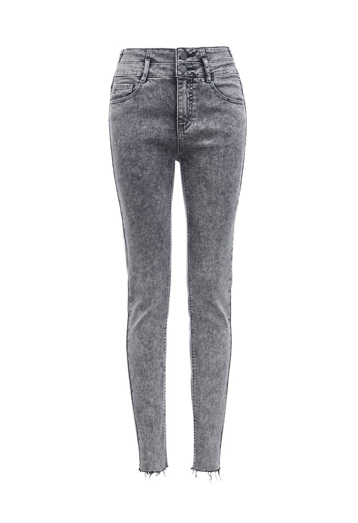 only春季新款舒适百搭高腰紧身长裤小脚牛仔裤女121332043j0z牛仔灰