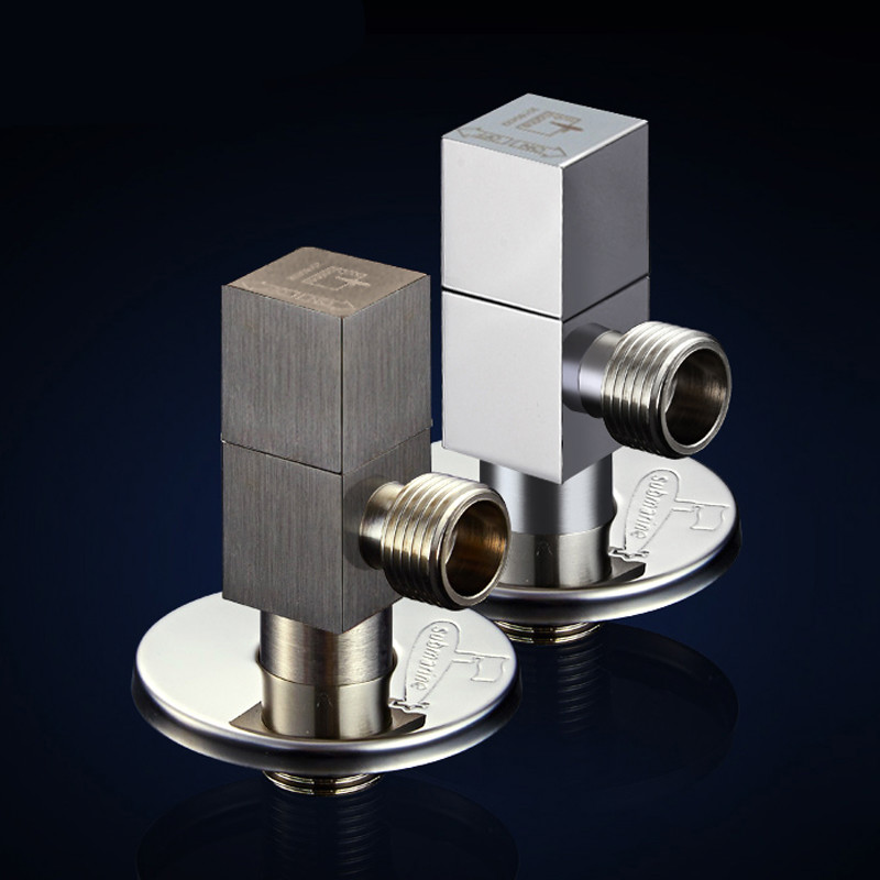 铜加厚马桶冷热水无铅大流量4分三角阀门八字阀止水阀拉丝效果