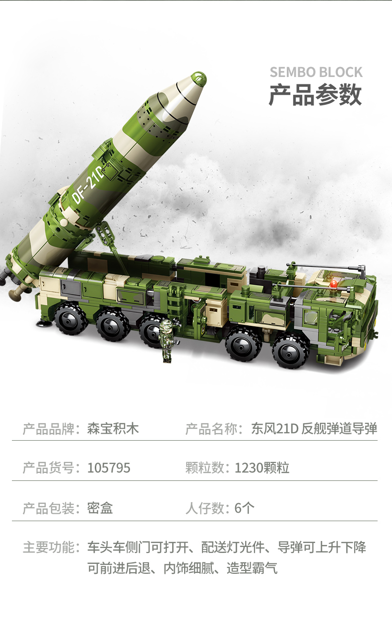 乐高(lego)乐高军事系列积木东风41导弹发射车8一12岁男孩儿童拼装