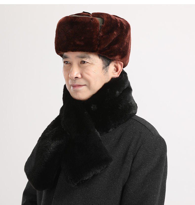科田中老年人东北雷锋帽男军帽冬季爷爷加厚保暖老人火车头爸爸棉帽子