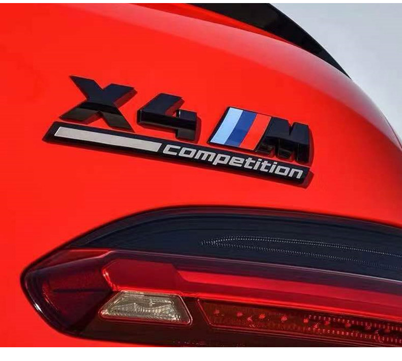 铂通 适用于宝马m运动标 3系/5系/x1/x3/x4/x5/x6后车标贴 m4雷霆版尾