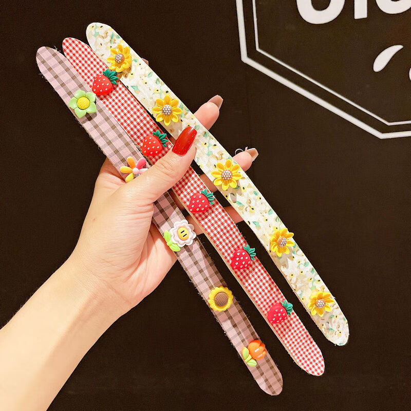 发带魔术贴粘碎发发箍可爱宝宝碎发贴刘海贴防滑发饰瞬子向日葵单条