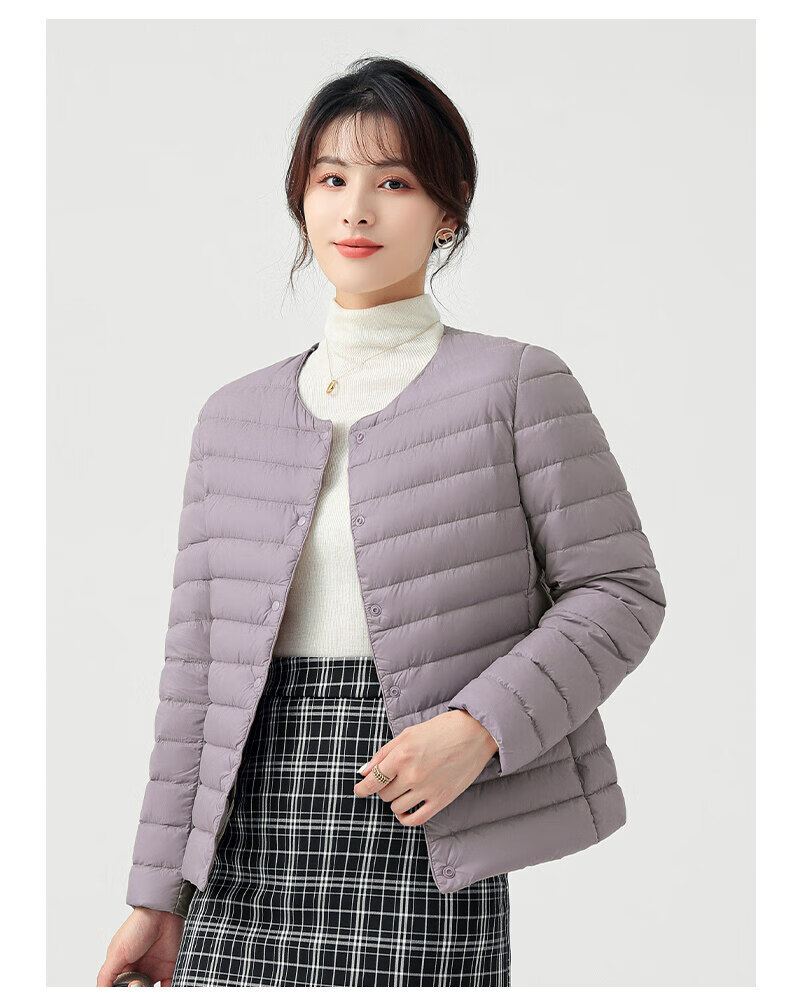 恒源祥轻薄羽绒服女免洗亮面防寒服女士冬装服女短款年秋冬新款轻薄服