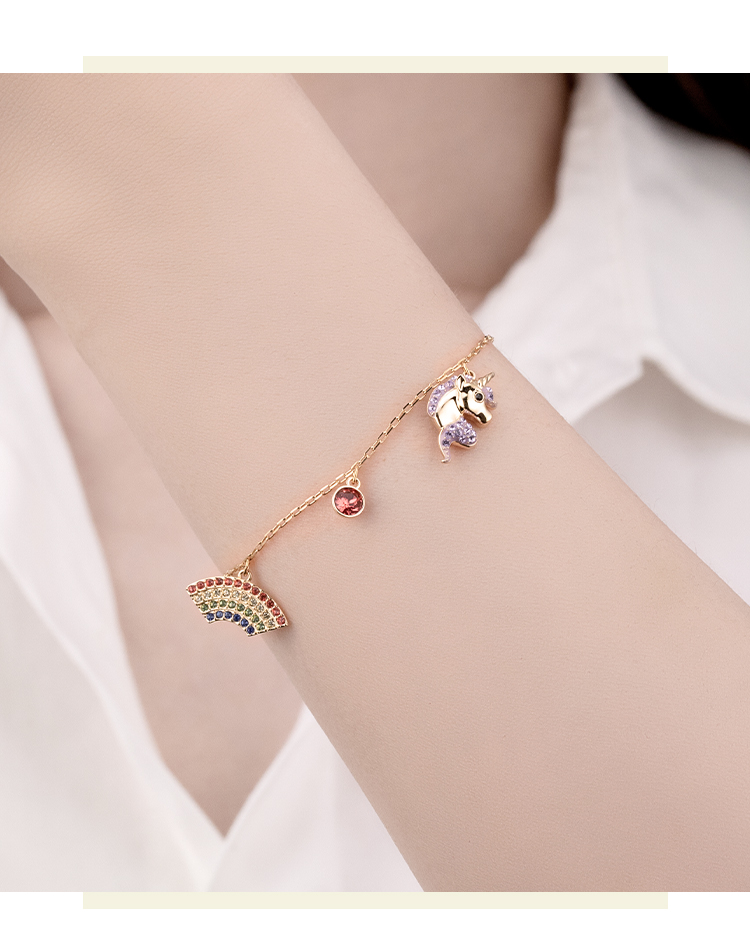 施华洛世奇手链 oot world 独角兽缤纷彩虹手链 节日礼物圣诞送礼生日