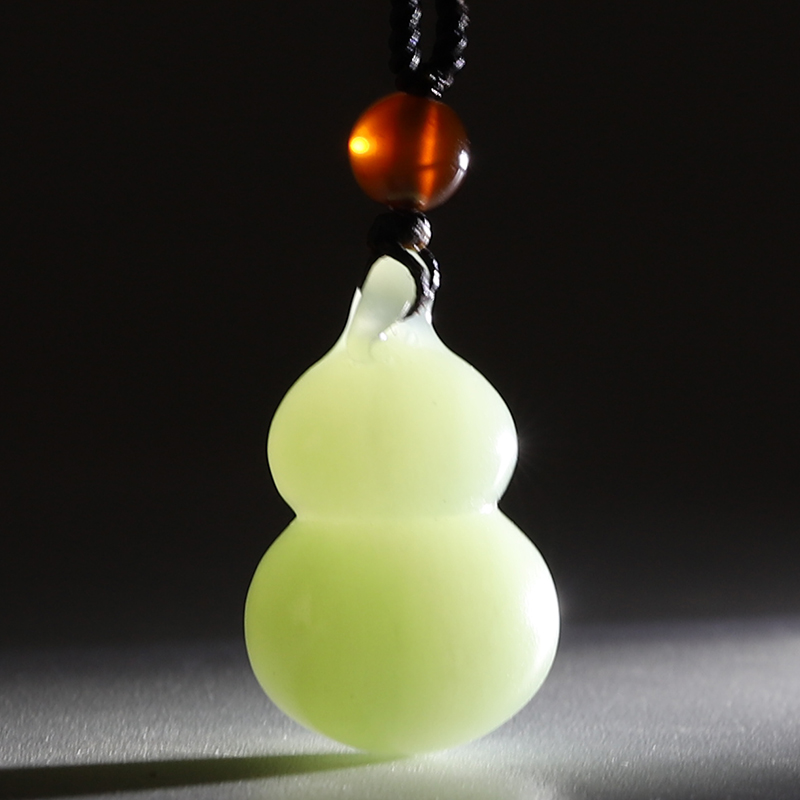 玉随乐新疆天然立体和田玉白玉葫芦玉石吊坠小件玉坠女款项链挂件挂坠