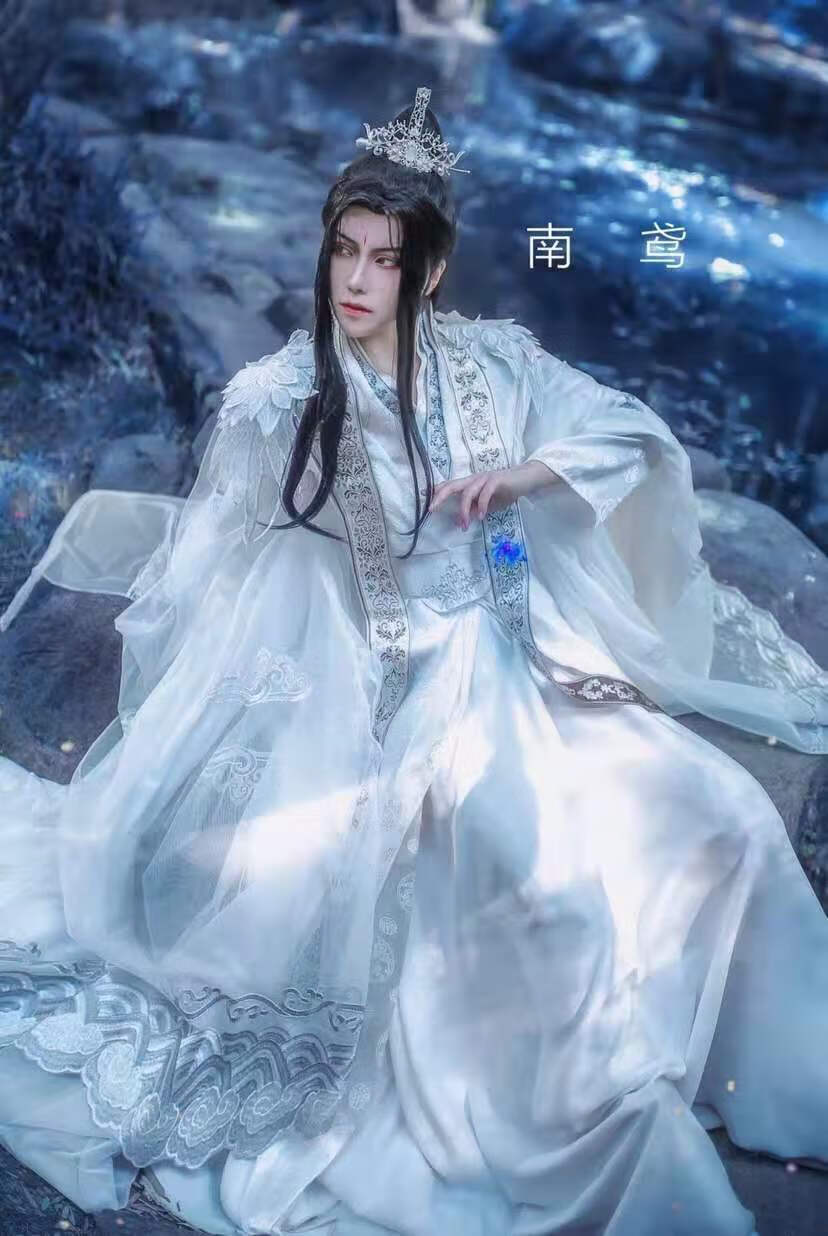 二哈和他的白猫师尊cos服白色古风古装cos服天问 楚晚宁衣服全套 发冠