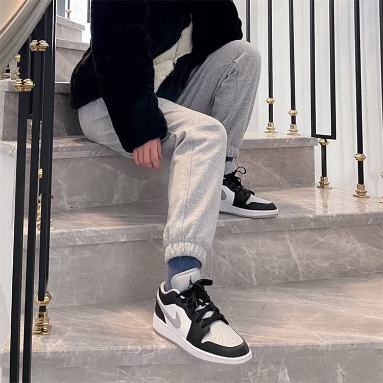 潮nikeairjordan1lowaj1篮球鞋553558040dc0774105灰白385